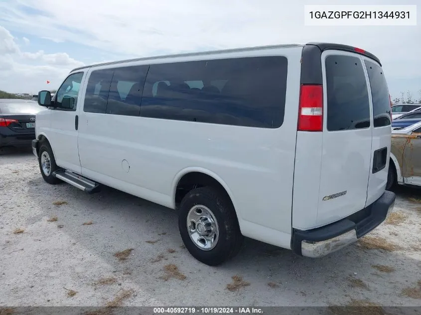 2017 Chevrolet Express 3500 Lt VIN: 1GAZGPFG2H1344931 Lot: 40592719