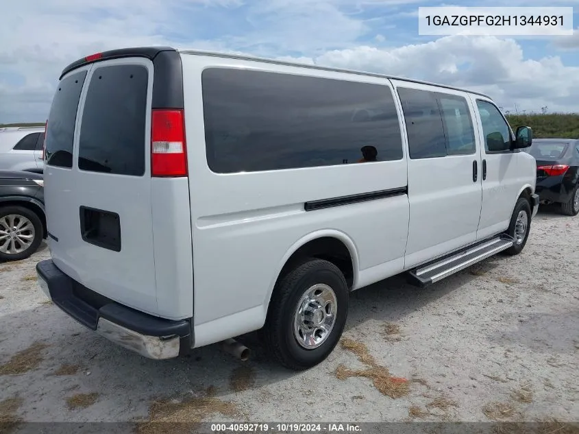 2017 Chevrolet Express 3500 Lt VIN: 1GAZGPFG2H1344931 Lot: 40592719