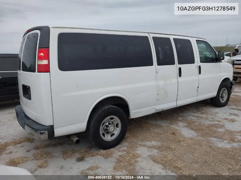 2017 Chevrolet Express 3500 Lt VIN: 1GAZGPFG3H1278549 Lot: 40638152