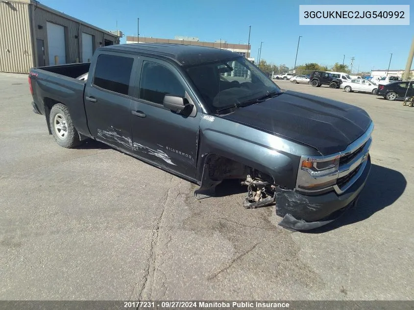 2018 Chevrolet Silverado 1500 Wt Crew Cab VIN: 3GCUKNEC2JG540992 Lot: 20177231