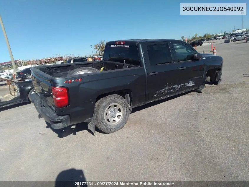 3GCUKNEC2JG540992 2018 Chevrolet Silverado 1500 Wt Crew Cab