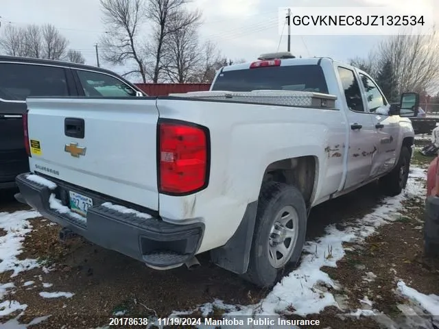 2018 Chevrolet Silverado 1500 Wt Double Cab VIN: 1GCVKNEC8JZ132534 Lot: 20178638