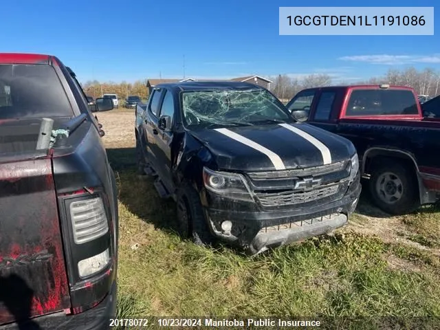 2020 Chevrolet Colorado Z71 Crew Cab VIN: 1GCGTDEN1L1191086 Lot: 20178072