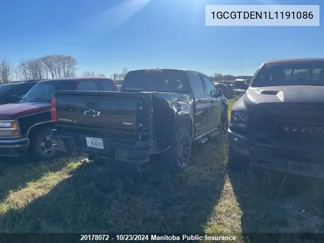 2020 Chevrolet Colorado Z71 Crew Cab VIN: 1GCGTDEN1L1191086 Lot: 20178072