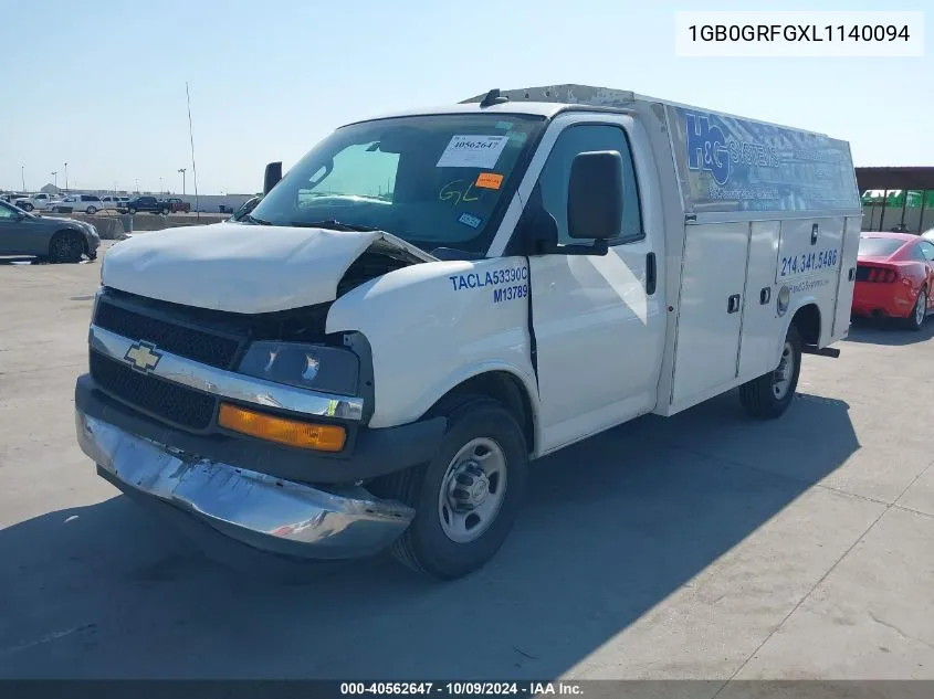 2020 Chevrolet Express Cutaway Work Van VIN: 1GB0GRFGXL1140094 Lot: 40562647