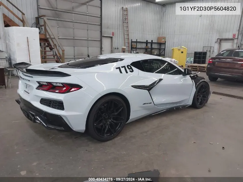 2023 Chevrolet Corvette Z06 Rwd 3Lz VIN: 1G1YF2D30P5604820 Lot: 40434275