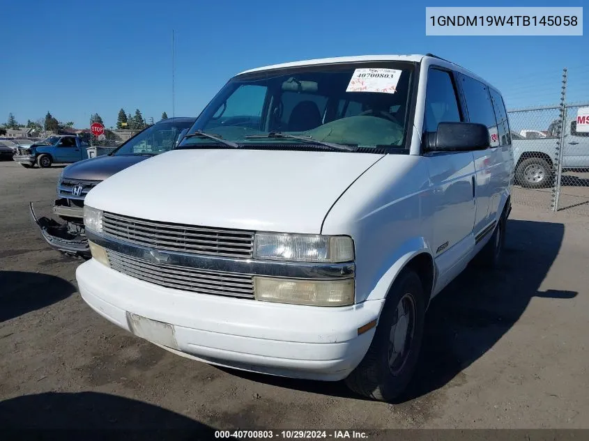 1996 Chevrolet Astro VIN: 1GNDM19W4TB145058 Lot: 40700803