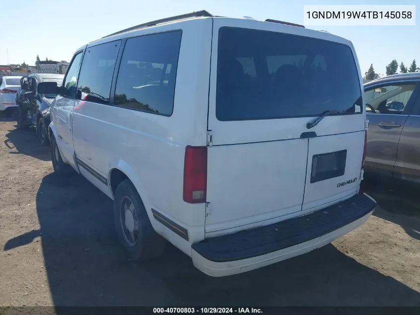 1996 Chevrolet Astro VIN: 1GNDM19W4TB145058 Lot: 40700803