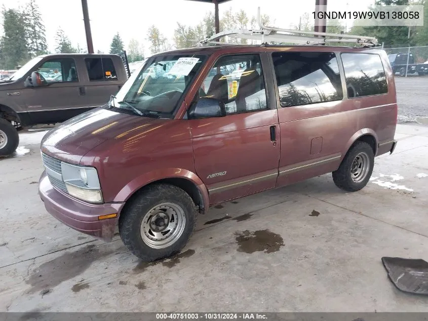 1997 Chevrolet Astro VIN: 1GNDM19W9VB138058 Lot: 40751003