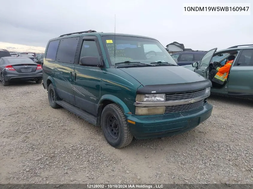 1998 Chevrolet Astro Passenger VIN: 1GNDM19W5WB160947 Lot: 12128002