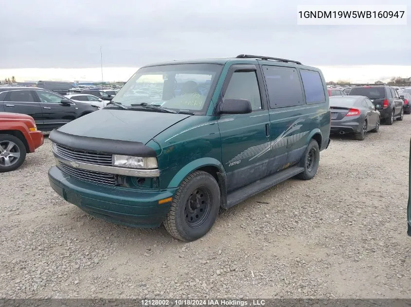 1998 Chevrolet Astro Passenger VIN: 1GNDM19W5WB160947 Lot: 12128002