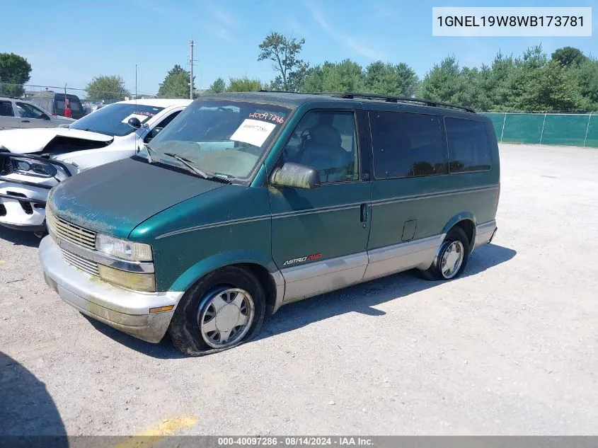 1998 Chevrolet Astro VIN: 1GNEL19W8WB173781 Lot: 40097286