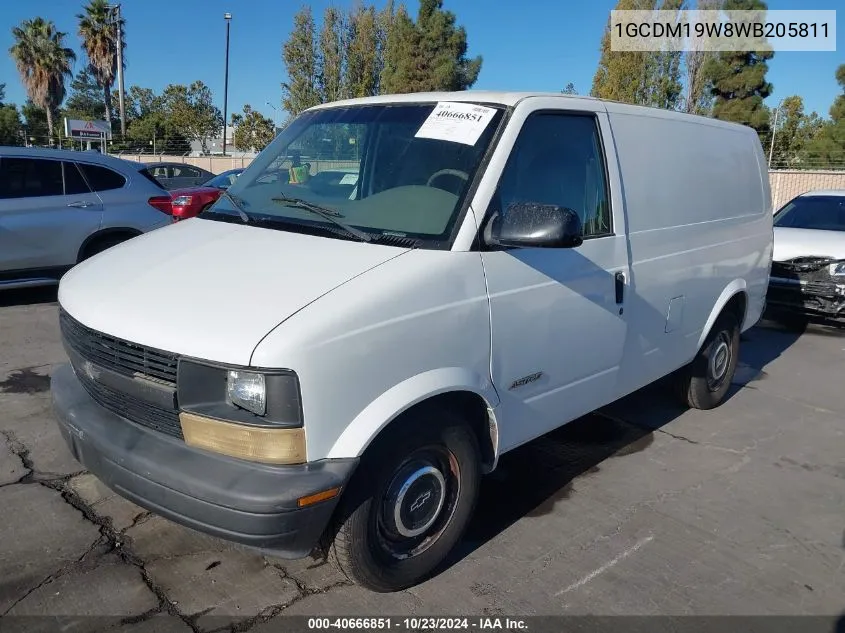 1998 Chevrolet Astro VIN: 1GCDM19W8WB205811 Lot: 40666851