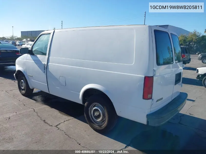 1998 Chevrolet Astro VIN: 1GCDM19W8WB205811 Lot: 40666851