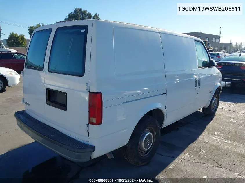 1998 Chevrolet Astro VIN: 1GCDM19W8WB205811 Lot: 40666851