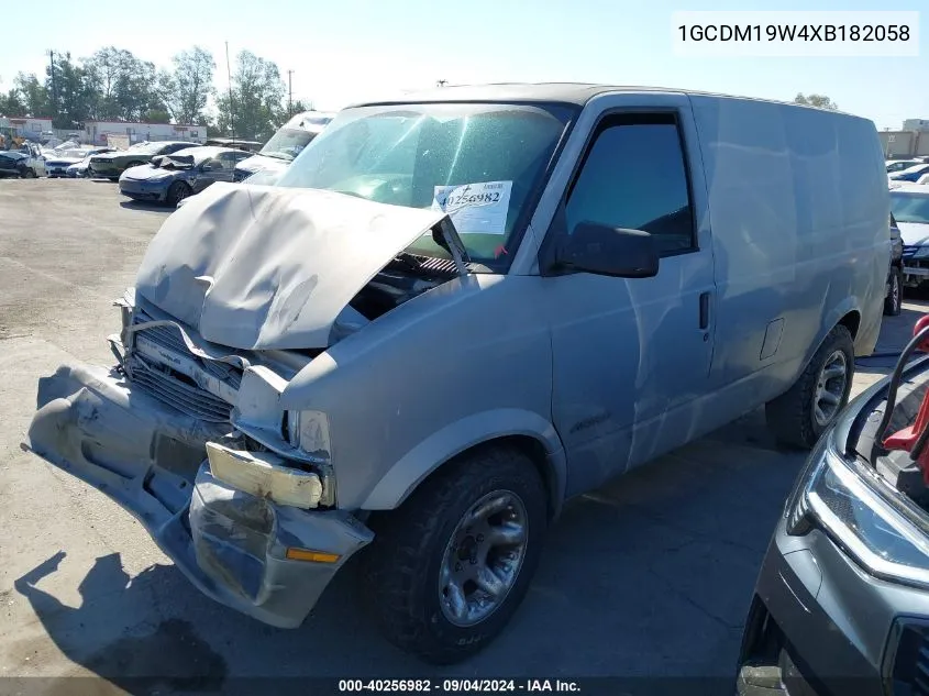 1999 Chevrolet Astro VIN: 1GCDM19W4XB182058 Lot: 40256982