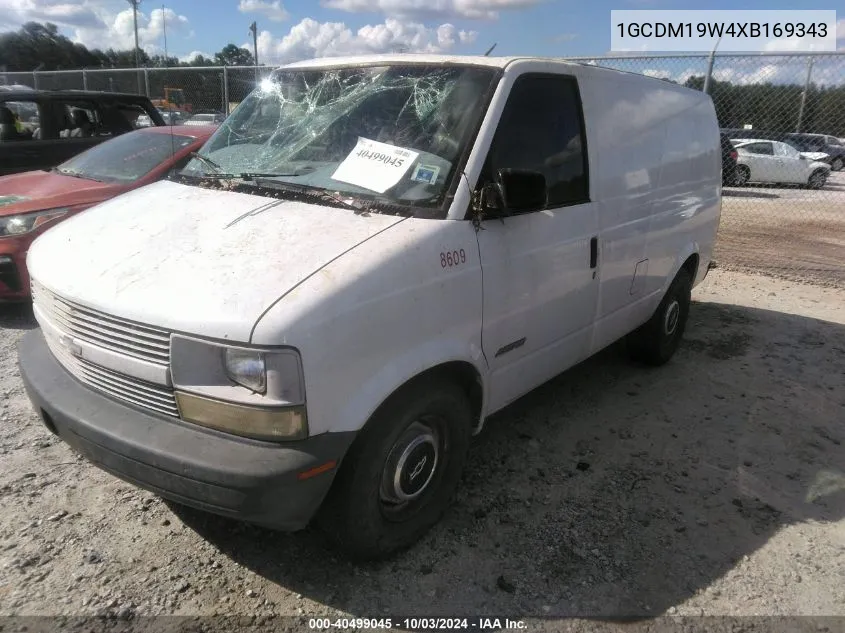 1999 Chevrolet Astro VIN: 1GCDM19W4XB169343 Lot: 40499045