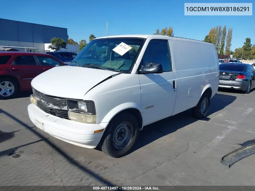 1999 Chevrolet Astro VIN: 1GCDM19W8XB186291 Lot: 40713497