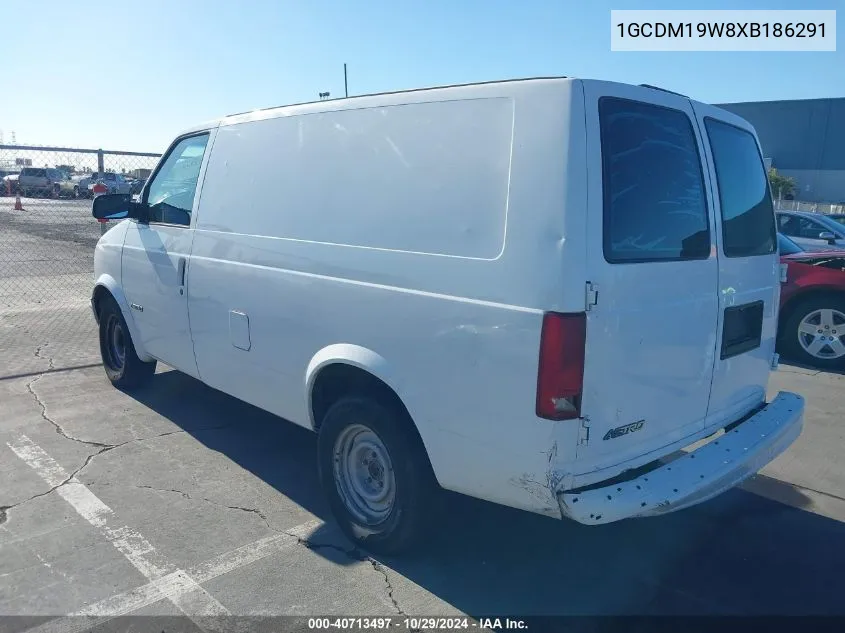 1999 Chevrolet Astro VIN: 1GCDM19W8XB186291 Lot: 40713497