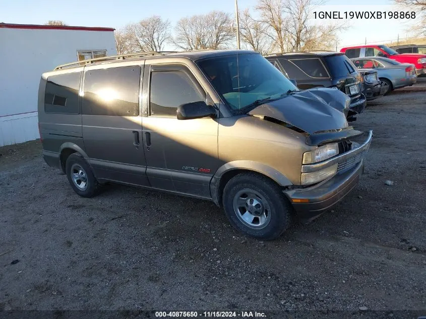 1999 Chevrolet Astro VIN: 1GNEL19W0XB198868 Lot: 40875650