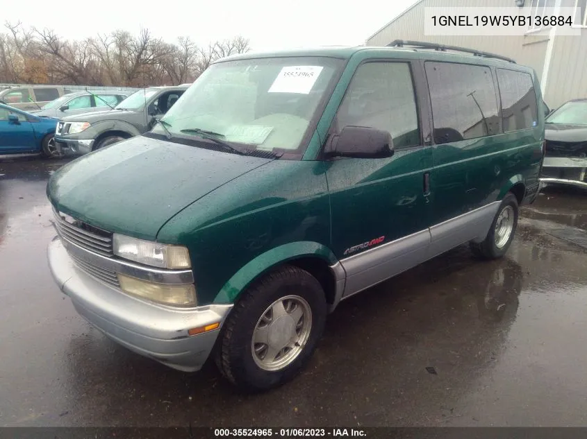 2000 Chevrolet Astro VIN: 1GNEL19W5YB136884 Lot: 35524965