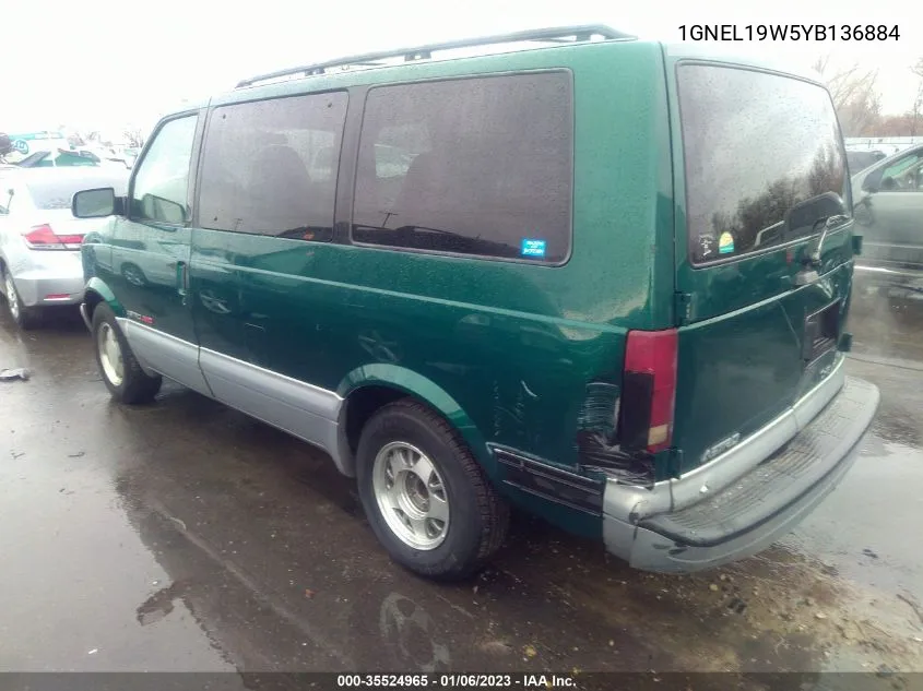 2000 Chevrolet Astro VIN: 1GNEL19W5YB136884 Lot: 35524965