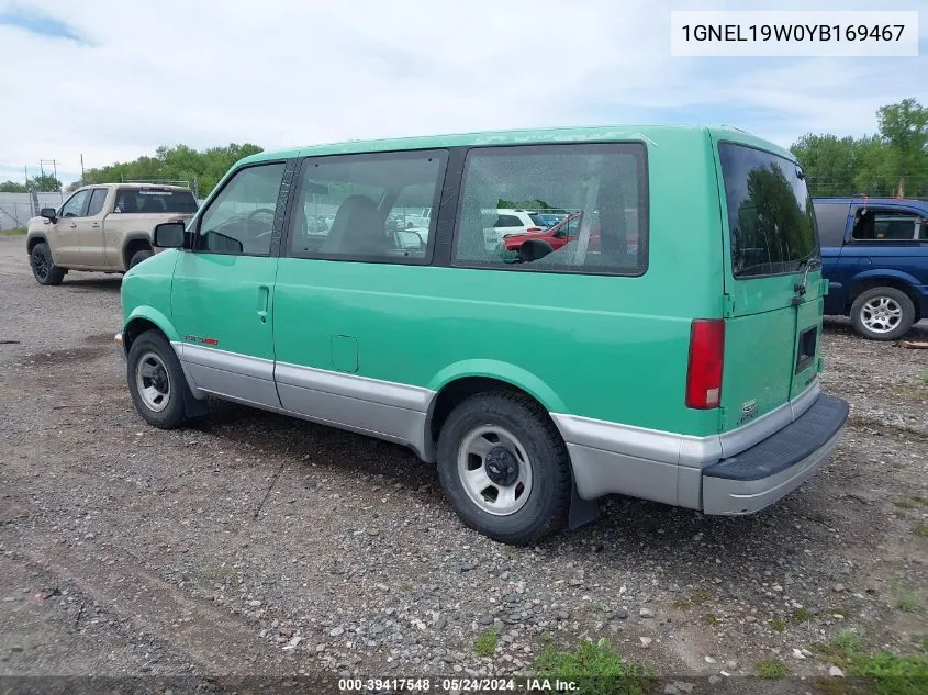 2000 Chevrolet Astro VIN: 1GNEL19W0YB169467 Lot: 39417548