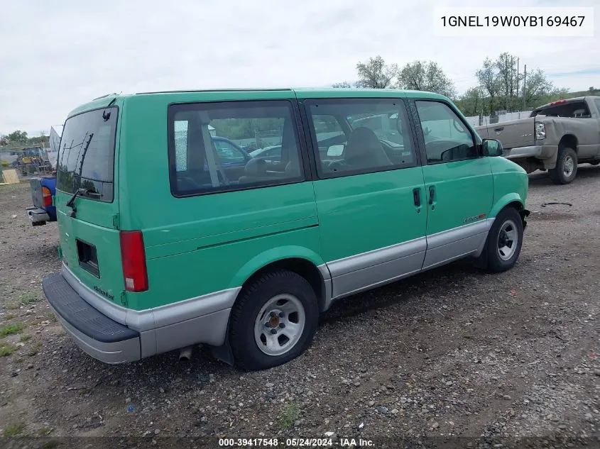 2000 Chevrolet Astro VIN: 1GNEL19W0YB169467 Lot: 39417548