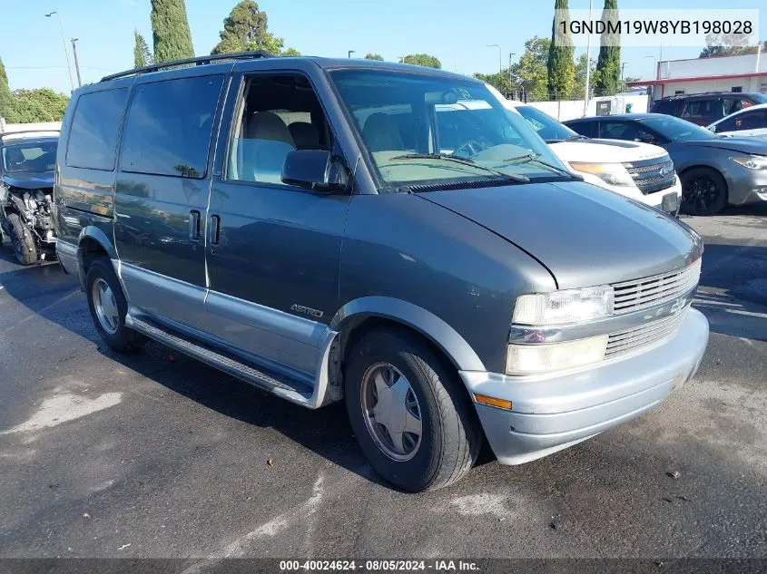 2000 Chevrolet Astro VIN: 1GNDM19W8YB198028 Lot: 40024624