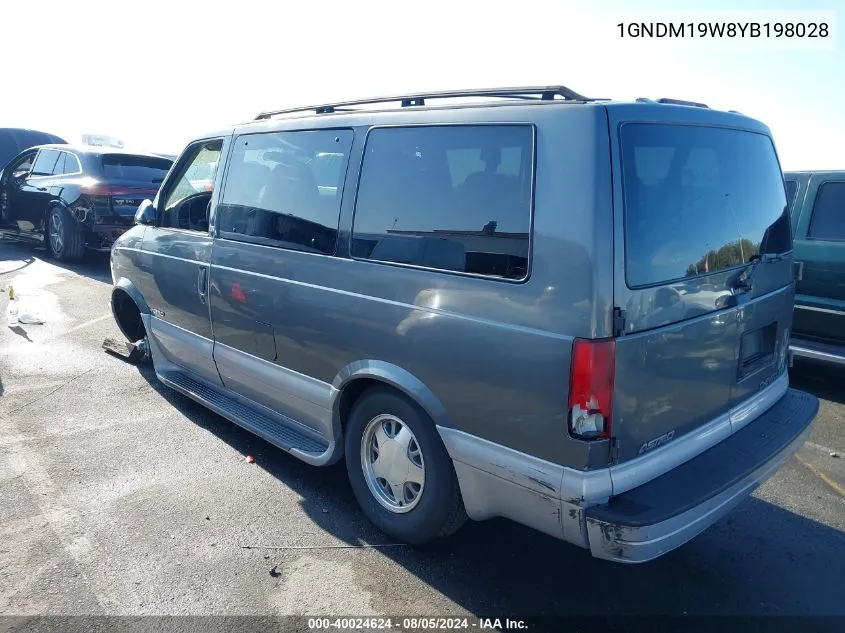 2000 Chevrolet Astro VIN: 1GNDM19W8YB198028 Lot: 40024624