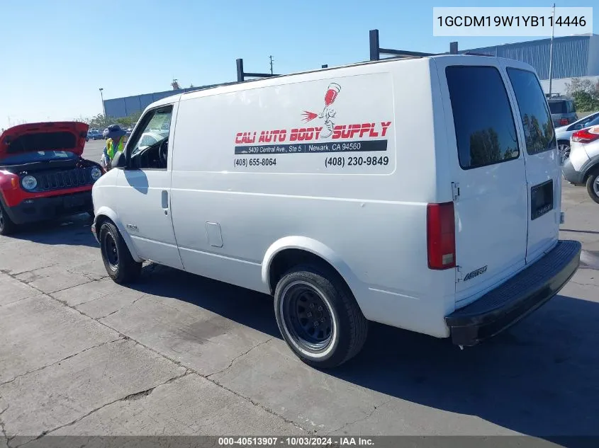 2000 Chevrolet Astro VIN: 1GCDM19W1YB114446 Lot: 40513907