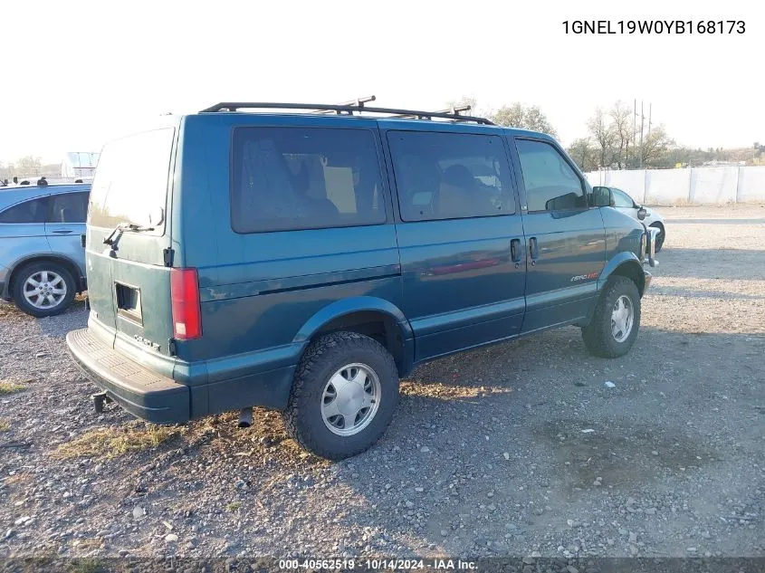 2000 Chevrolet Astro VIN: 1GNEL19W0YB168173 Lot: 40562519