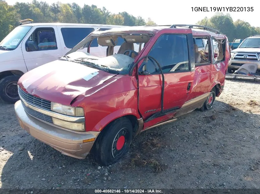 2000 Chevrolet Astro VIN: 1GNEL19W1YB220135 Lot: 40582146