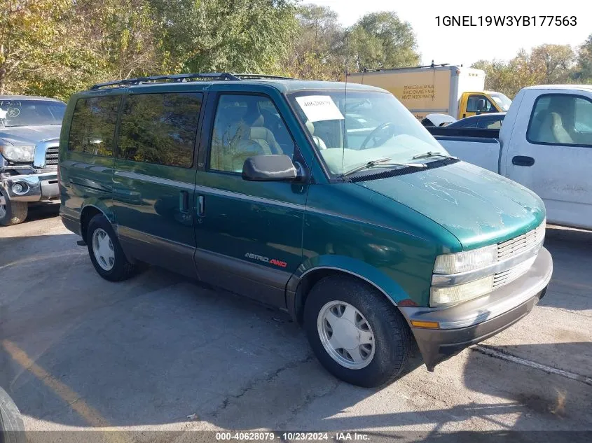 2000 Chevrolet Astro Passenger VIN: 1GNEL19W3YB177563 Lot: 40628079