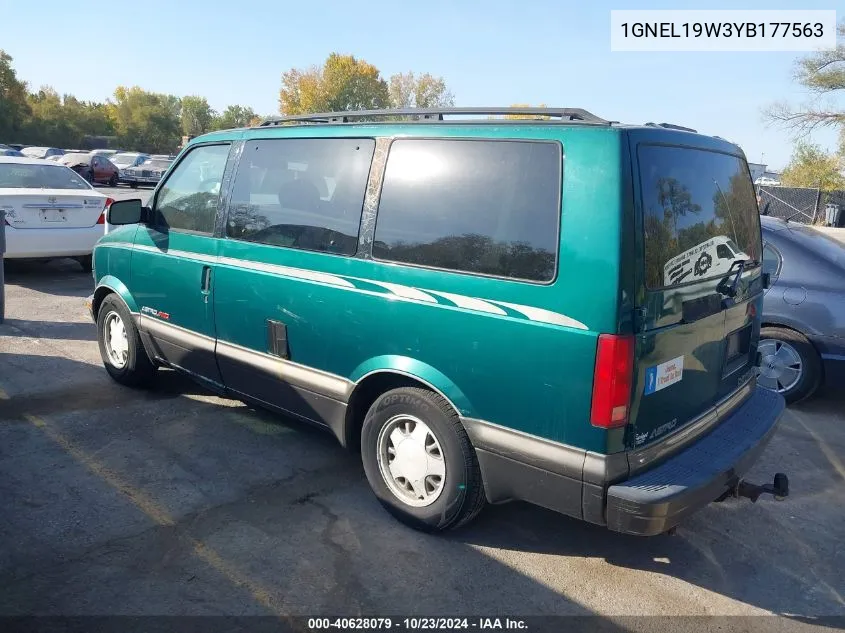 2000 Chevrolet Astro Passenger VIN: 1GNEL19W3YB177563 Lot: 40628079