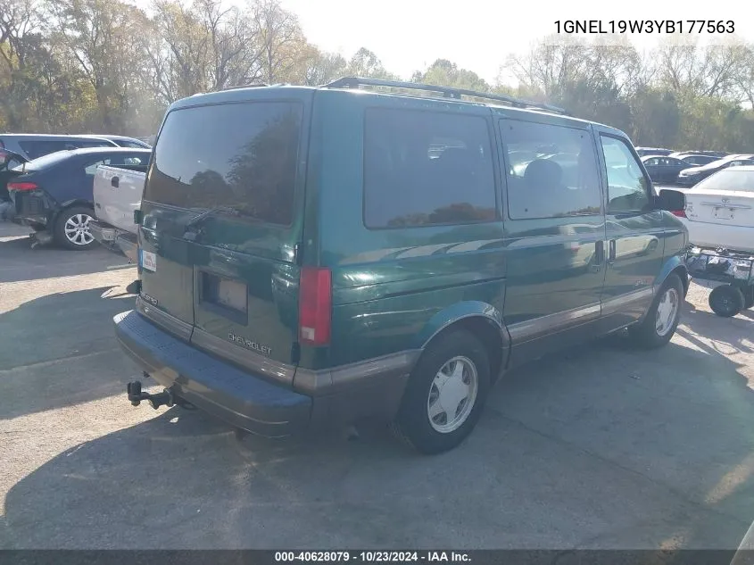 2000 Chevrolet Astro Passenger VIN: 1GNEL19W3YB177563 Lot: 40628079