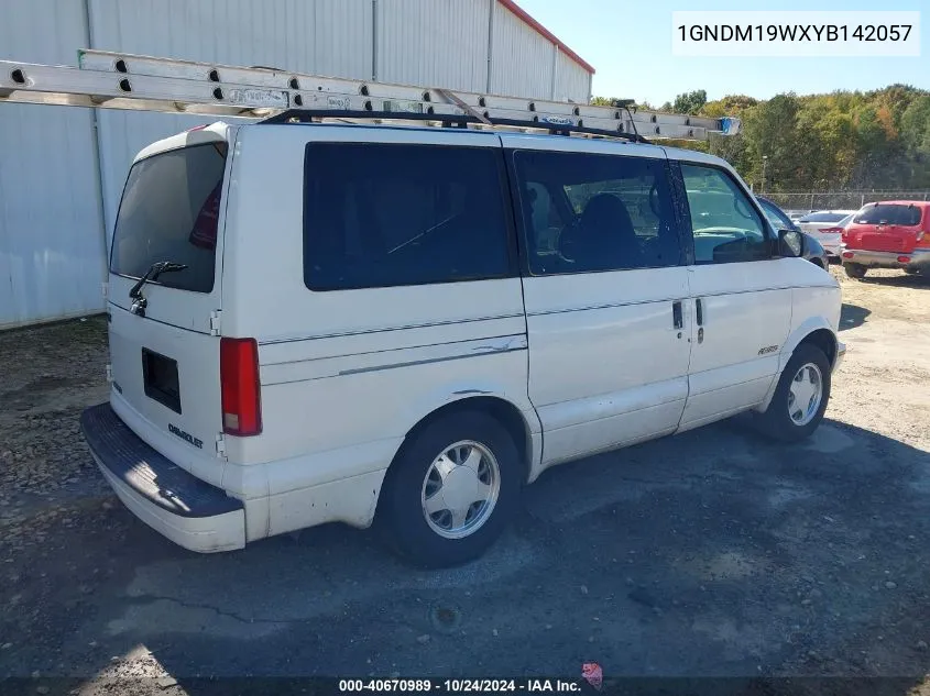 2000 Chevrolet Astro VIN: 1GNDM19WXYB142057 Lot: 40670989