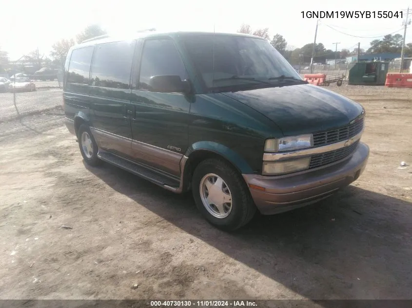 2000 Chevrolet Astro VIN: 1GNDM19W5YB155041 Lot: 40730130