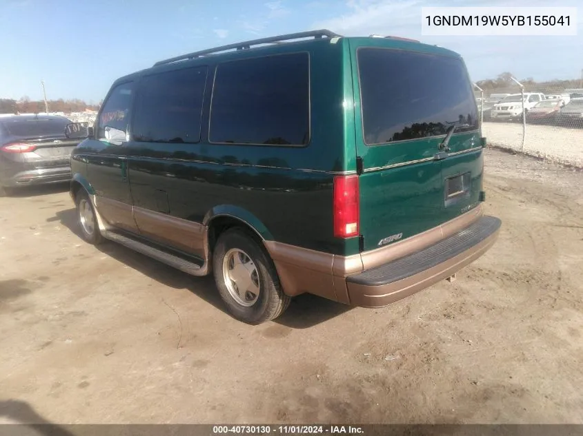 2000 Chevrolet Astro VIN: 1GNDM19W5YB155041 Lot: 40730130