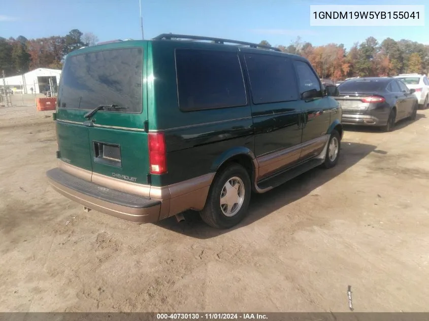 2000 Chevrolet Astro VIN: 1GNDM19W5YB155041 Lot: 40730130