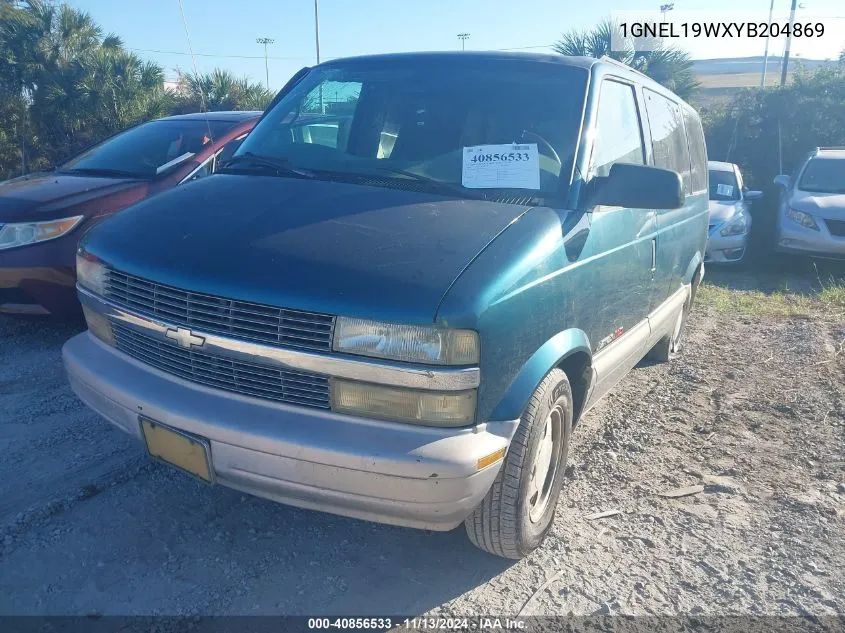 2000 Chevrolet Astro VIN: 1GNEL19WXYB204869 Lot: 40856533