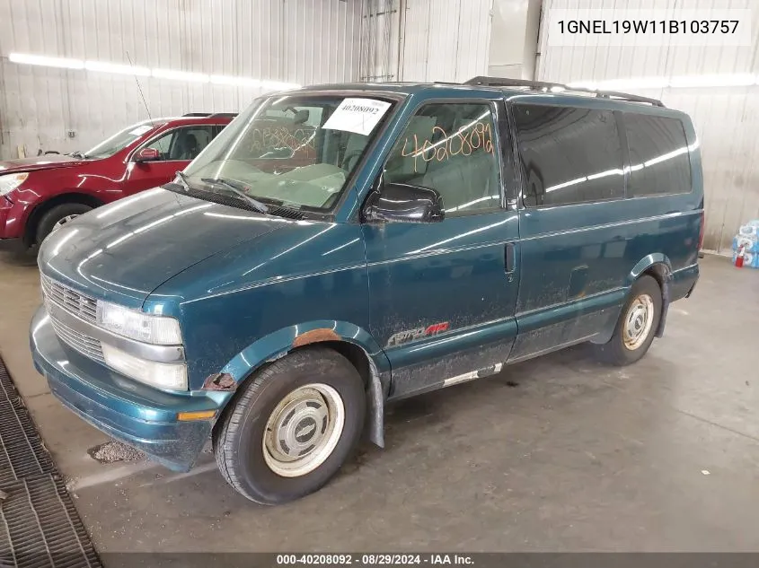 2001 Chevrolet Astro Ls VIN: 1GNEL19W11B103757 Lot: 40208092