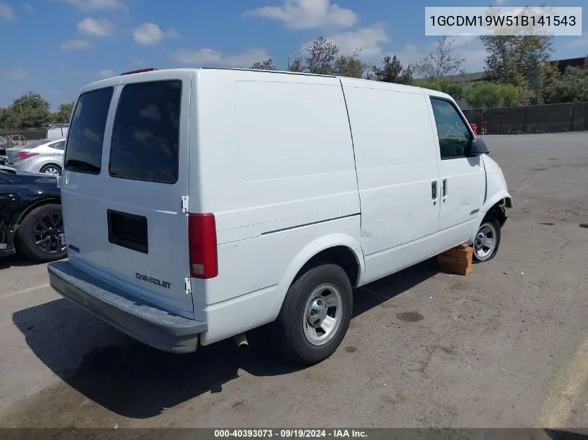 2001 Chevrolet Astro VIN: 1GCDM19W51B141543 Lot: 40393073