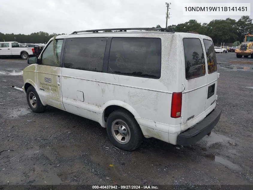 2001 Chevrolet Astro Ls VIN: 1GNDM19W11B141451 Lot: 40437942