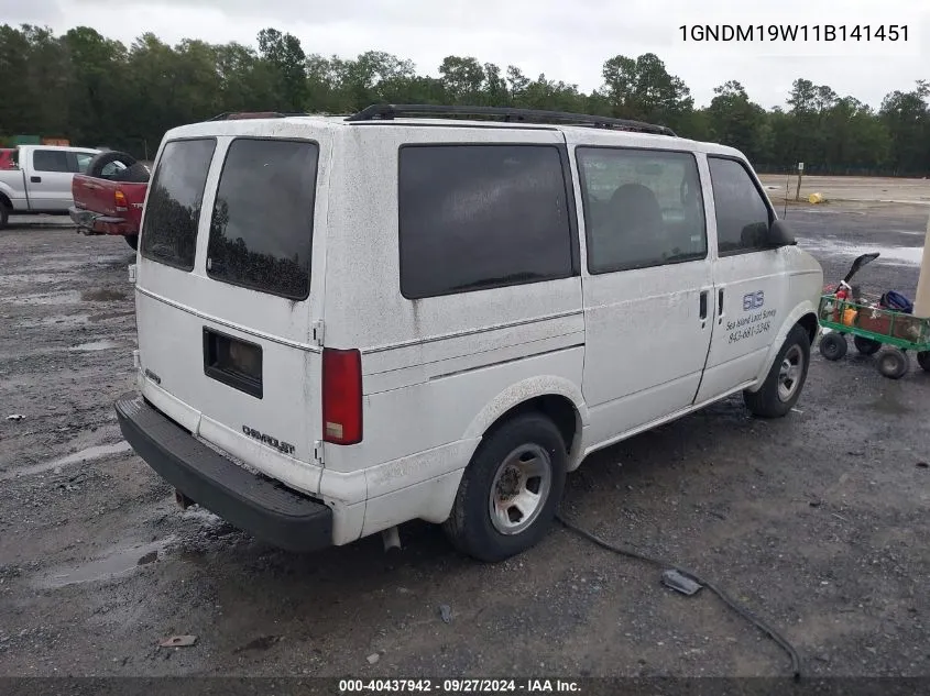 2001 Chevrolet Astro Ls VIN: 1GNDM19W11B141451 Lot: 40437942