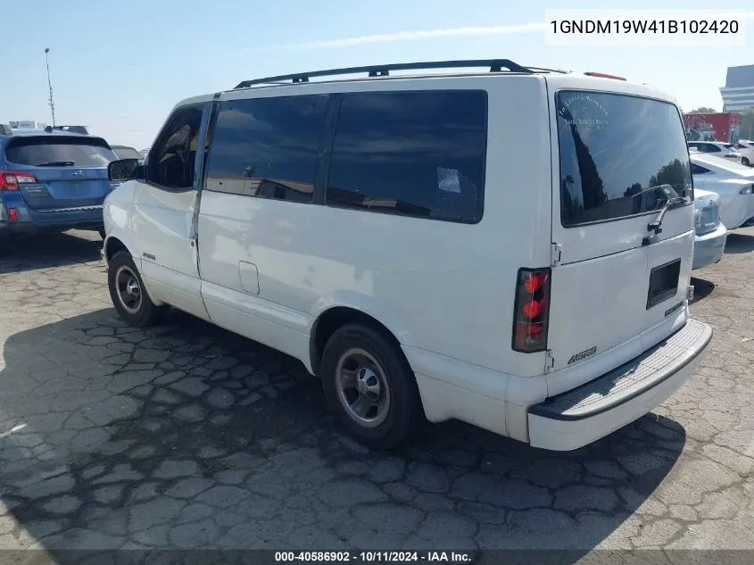 2001 Chevrolet Astro Ls VIN: 1GNDM19W41B102420 Lot: 40586902