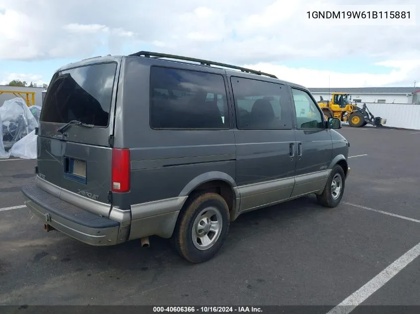 2001 Chevrolet Astro Ls VIN: 1GNDM19W61B115881 Lot: 40606366