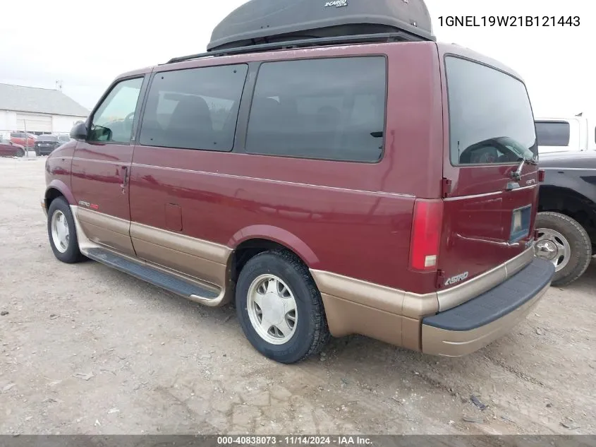 2001 Chevrolet Astro Ls VIN: 1GNEL19W21B121443 Lot: 40838073