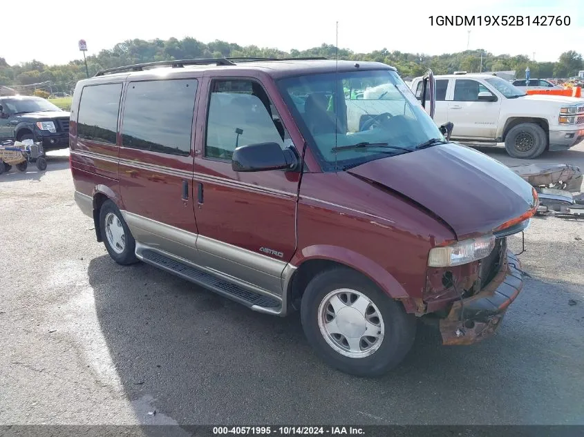 2002 Chevrolet Astro Ls VIN: 1GNDM19X52B142760 Lot: 40571995