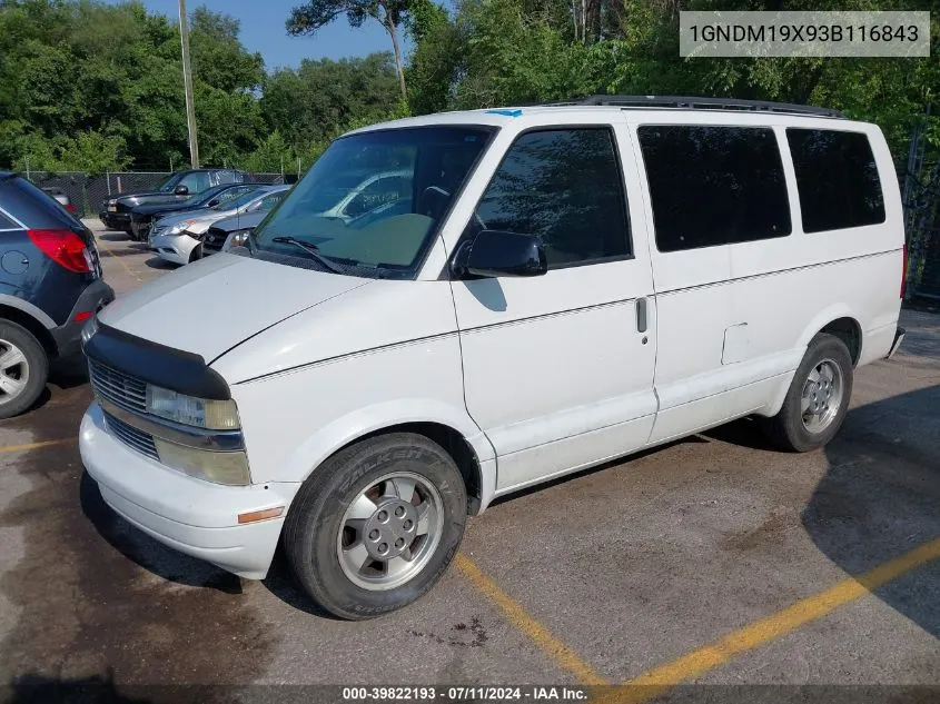 2003 Chevrolet Astro VIN: 1GNDM19X93B116843 Lot: 39822193